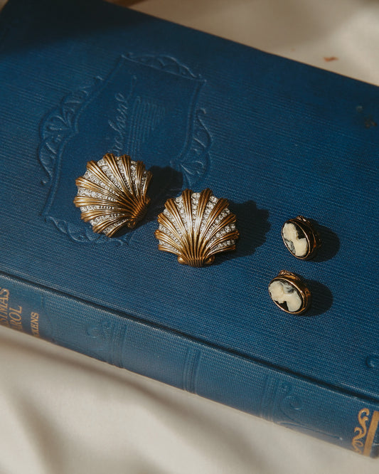 the little mermaid vintage shell earrings by Avery Faye London