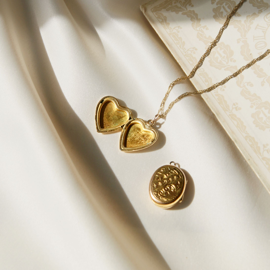 An Antique 14k Yellow Gold Victorian Locket with Black Enameling and Tinted  Photographs, Strung on a Gold-Filled Chain, Circa 1880's – Welcome to  Tinacity AD